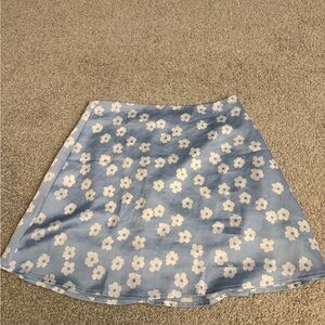 Blue Floral A-Line Skirt